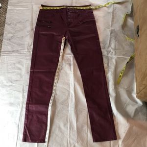 H & M DARK BURGUNDY COATED HIGH WAISTED JEANS UNWORN